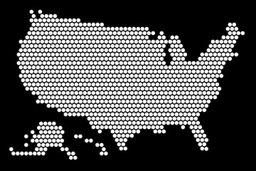 Vector dot map of the United States of America