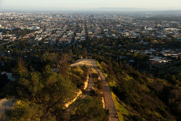 Hiking in Runyon Canyon, Los Angeles.