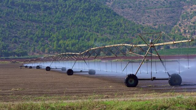Irrigation Center pivot with drop sprinklers in Israel