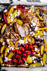 Greek chicken sheet  with vegetable