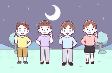 Fototapeta premium 子どもたち4人