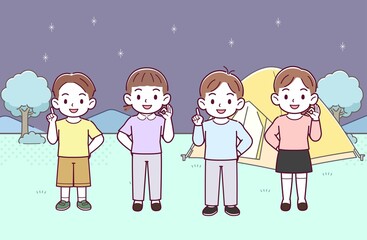 Fototapeta premium 子どもたち4人