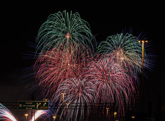 Fireworks on black background