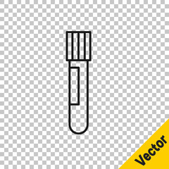 Black line Test tube and flask chemical laboratory test icon isolated on transparent background. Laboratory glassware sign. Vector