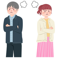 喧嘩をするカップル