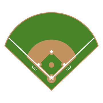 Baseball diamond field top view. Vector flat illustration  ESP10.