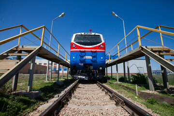 New diesel locomotive. Kazakhstan, Nur-Sultan locomotive-building plant.