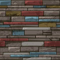 Seamless pattern stone brick old wall, multicolored texture for wallpaper.