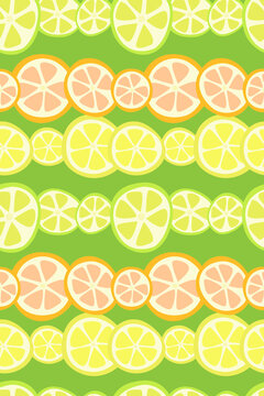 citrus seamless striped pattern. geometric seamless pattern of oranges, lemons and grapefruits. stock vector illustration.
