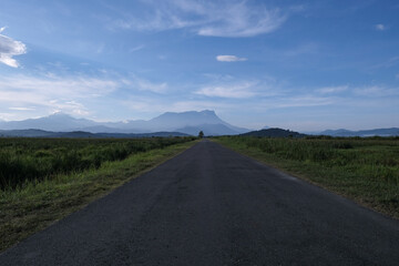 Mount Kinabalu scenic view, iconic and the tallest mountain in Southeast Malaysia.