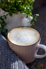 Drinking coffee outside