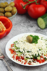 Shopsky salad - national Bulgarian dish