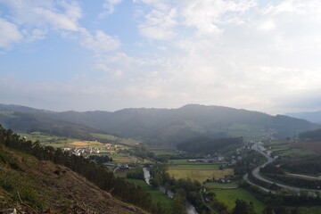 Fototapeta na wymiar vista de San Tirso de Abres, Asturias, España