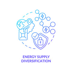 Energy supply diversification concept icon. Competitive prices idea thin line illustration. Power sector conditions. Fuel and natural gas markets. Vector isolated outline RGB color drawing