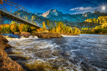 mountain river in autumn