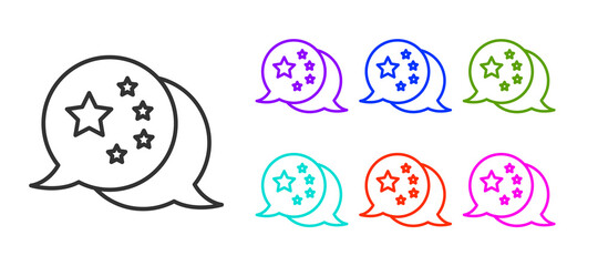 Black line China flag icon isolated on white background. Set icons colorful. Vector