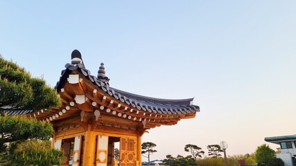 Blue sky and Korean traditional house