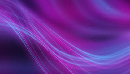 Empty dark abstract background with ultraviolet geometric lines. Neon glow.