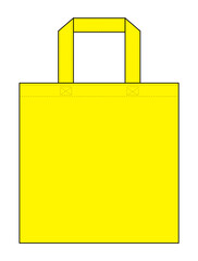 Flat Blank Yellow Tote Bag Template Vector On White Background
