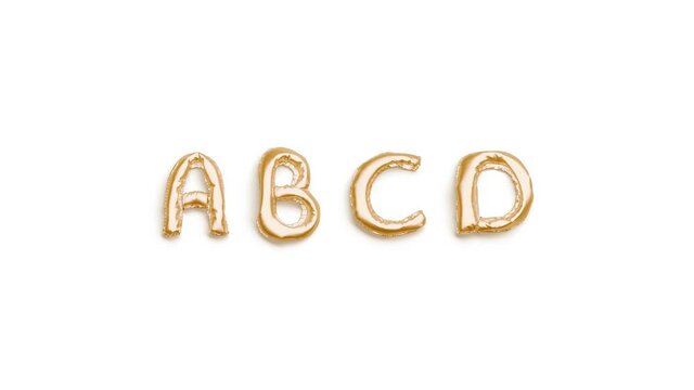 Balloon A B C D letters, looped inflation and deflation