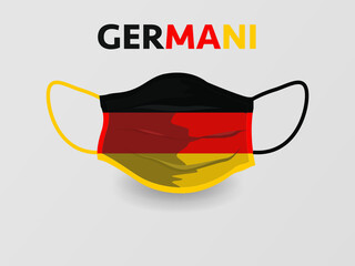 Medical Mask with National Flag of Germani. Protective Mask Virus and Flu.