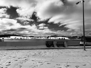 Benches on the beach