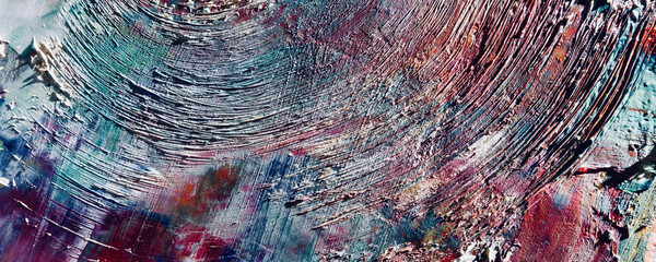 Colorful abstract painting background. Modern motif visual art .Intensive multicolor mix of oil...