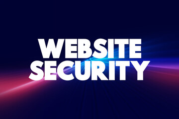 Website Security text quote, concept background.