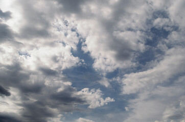 Fototapeta na wymiar Cumulus picture. Stormy sky. Rainy weather. Sky background.