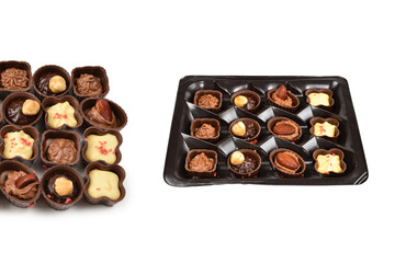 Mix of tasty chocolate candy collection.