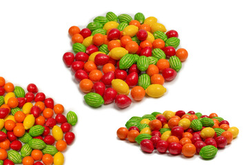 Chewing gums isolated on white background.