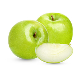Fresh green apple isolated on white background