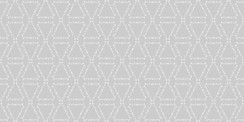 Background pattern with simple geometric ornament on a gray background. Seamless pattern, texture. Vector illustration