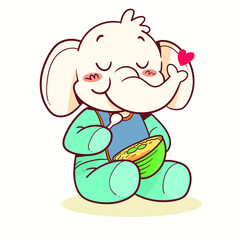 Illustration of a Baby food mascot