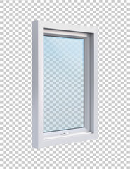 white window in side projection on transparent background vector illustration