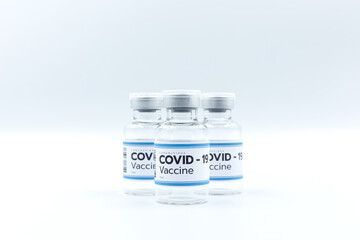Vaccines for treating COVID-19 , corona virus, preventive use, immunization and treatment, medical concept, isolated on white background.