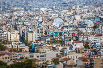 Fototapeta na wymiar View from Acropolis in Athens city, Greece