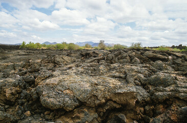 lave, volcan Shetani, Parc national du Tsavo, Kenya