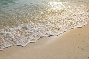 Beautiful Sunrise seascape on sandy beach