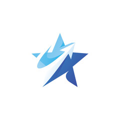 Rising Star Arrow Upward Logo Icon