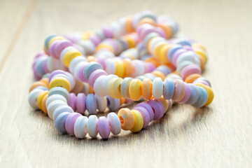 Children  bracelet made of multicolored sugar candies