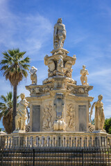 Fototapeta na wymiar Teatro Marmoreo monument in Palermo, capital city of Sicily Island, Italy