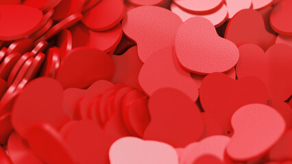 Love background with valentine's day. Infinite hearts background. 3d render