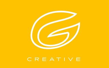 G Logo Design Outline with Creative Modern Design Shape and yellow Colors