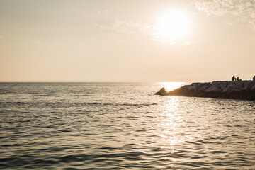 background of landscape of sunset over the sea