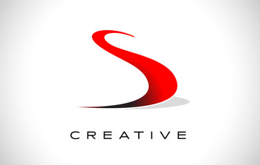 S Logo Design Vector with Creative Modern Design Shape and red Colors