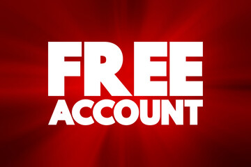 Free Account text quote, concept background.