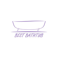 Best bathtub line logo. Linear and outline vector clipart and drawing. Isolated illustration. 