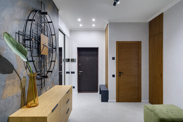 hallway in the apartment, entrance to the apartment, corridor in the living room, living room