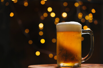 Beer with bokeh